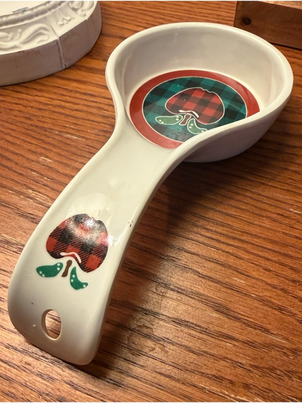 Vintage Plastic Applejack Spoon Rest